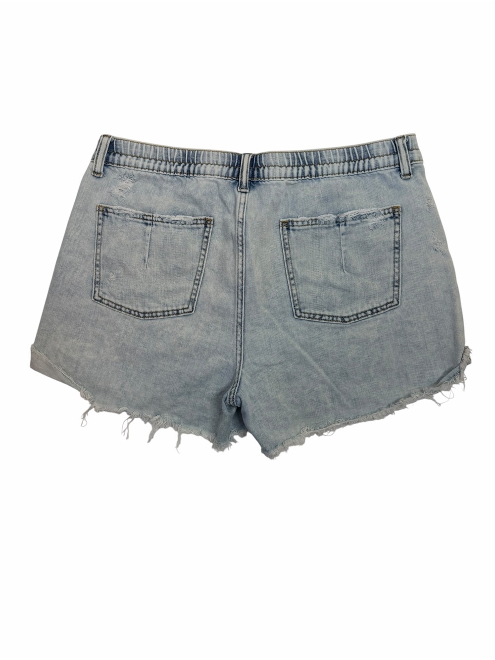 Aerie Daydream Denim Shorts Distressed Frayed Hem Light Wash Size Large - Picture 2 of 5